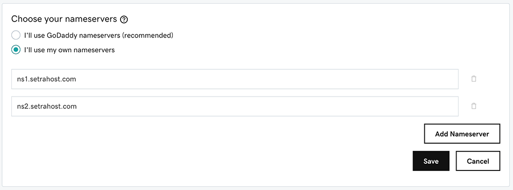 How To Change Nameservers To SetraHost